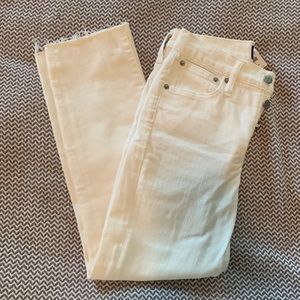 High rise straight leg white denim